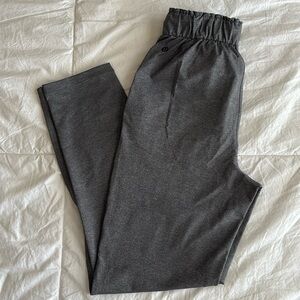 Grey extra high rise pants, skinny/straight fit. Size 2.